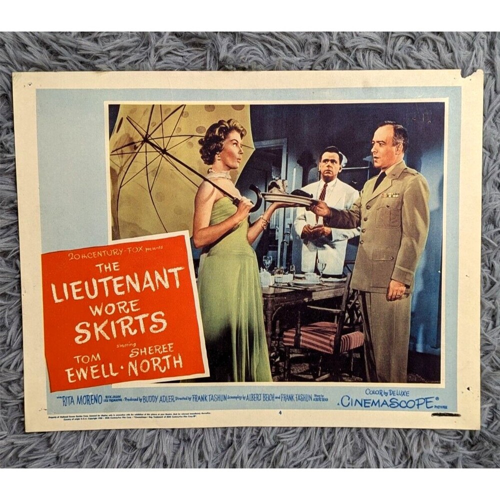 Lieutenant Wore Skirts 1956 Lobby Card Movie Poster Sheree North‎ Tom Ewell VTG